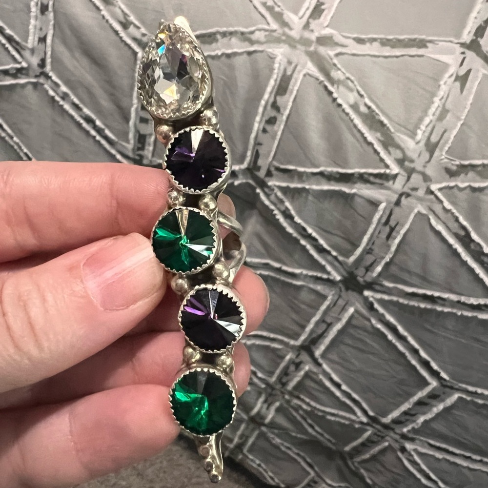 Sterling silver M&S gemstone snake ring